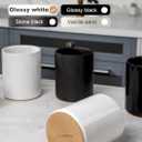 Nucookery Utensil Holder, 6.4" Ceramic Kitchen Utensil Holder with Countertop-Protection Cork Bottom, Farmhouse Kitchen Decor for Counter, Gift (White)