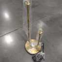 AMARTIZ Mid Century Gold Globe Table Lamp Modern U-Shape 2-Light Desk Table Light with Milk White Glass Shade Metal Base Nightstand Lamp for Bedroom Bedside, G9 Bulb (Not Included)