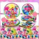 Trolls Party Tableware Set Plates Cup Kit Birthday Supplies Decorations Disposable Dinnerware