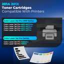 201X Toner Cartridges High Yield Replacement for HP 201X 201A HP201X 4 Pack for Color Laser Jet Pro MFP M277dw M252dw Toner Cartridges Pro MFP M277c6 M277n M252n, Black Cyan Magenta Yellow with Chip