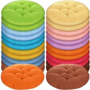 Tinideya 24 Pcs Round Floor Cushions Floor Pillows Meditation Seat Pillows Flexible Seating for Adults Kids, Chair Cushions for Classroom, Nursery, Living Room, Yoga(Medium 15.7 Inch,Colorful)