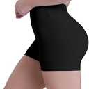 Women's Biker Shorts - High Waisted Yoga Gym Workout Running Shorts with Tummy Control (S)