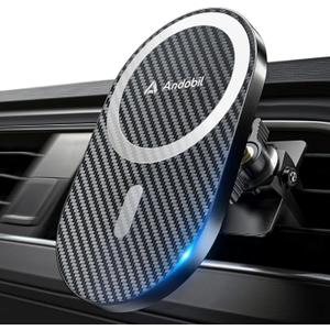 andobil Upgraded for Magsafe Car Mount Pro [Strongest Magnet, Big Phone Friendly] 360° Rotation Magnetic Phone Holder for Car Vent for iPhone 17 Pro Max 16/15/14/13/12 Samsung S26/S25 (Carbon Fiber)