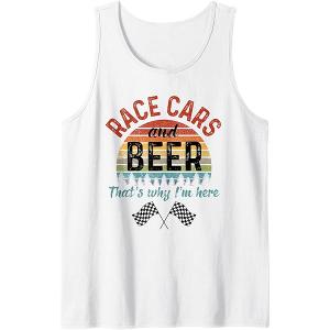 Racetrack Sprint Car Racer Race Track Merry Christmas Racing Tank Top , L