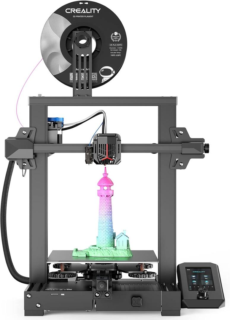 Official Creality Ender 3 V2 Neo 3D Printer with CR Touch Auto Leveling PC Spring Steel Platform Full-Metal Extruder 95% Pre-Installed 3D Printers Resume Print and Model Preview 8.66x8.66x9.84 inch