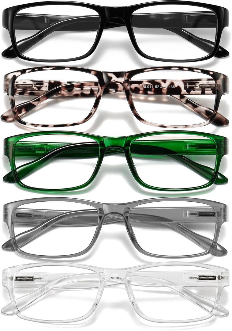 Gaoye Professional Reading Glasses for All Day - Computer Readers with Blue Light Protection - Value Pack (Clear Natural Hues)