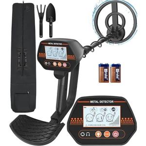 DetectTrek Metal Detector for Kids, 8" Waterproof Coil, Fun LCD Display with All Metal & Disc Modes, Adjustable Lightweight Starter Kit for Junior Treasure Hunts, Gifts for Kids Ages 8-12, MD-4070