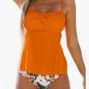 Beachsissi Women Tankini Swimsuit Twist Front Floral Print 2 Piece Bathing Suit,L
