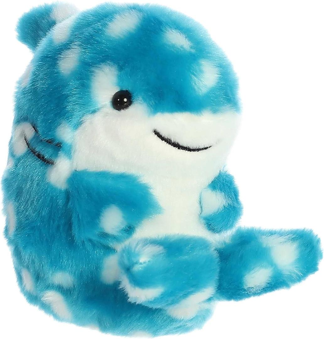 Aurora Round Rolly Pet Willa Whale Shark Stuffed Animal - Adorable Companions - On-The-Go Fun - Blue 5 Inches