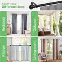 Curtain Rods for Windows 28 to 48 inch, 5/8 inch Black Curtain Rod Set with Brackets, Splicing Adjustable Metal Drapery Rod for Bedroom, Kitchen, Living Room, Matte Black