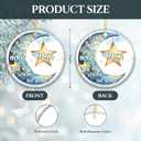 2 x Mom Memorial Ornament 2025  I Love You Past The Moon & Miss You Beyond The Stars  Remembrance Christmas Ornament Keepsake Gift for Loss of Mother