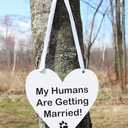 2 x Pulse Brands Engagement Photo Prop Sign - My Humans are Getting Married - Engagement Gifts - Bride to Be - Engaged - Engagement Gifts for Couples (White)