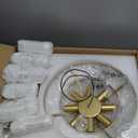 WUZUPS Crystal Chandelier Semi-Flushmount Ceiling Light Modern Lighting Fixture for Bedroom Hallway Entry Kitchen Bathroom, H 19.3" x W 18.3", E12 Base, Gold