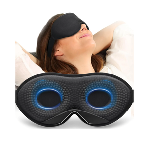 MABAO Weighted Sleep Mask - 100% Blackout Eye Mask for Sleeping for Women Men, 3D Contoured for Lash Extension, Zero Eye Pressure Memory Foam Cover, Soft Gentle Pressure Blindfold for Travel - Black