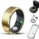 Delcast Smart Ring for Women Men-Wearable Fitness Tracker with Sleep Tracking Heart Rate Blood Oxygen Healthy Monitor Ring Activity Monitoring Steps Calories Size 8