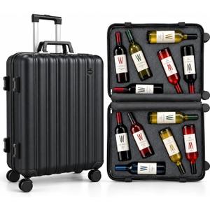 Wine Suitcase for Airplanes 12 Bottle Wine Luggage for Airplane Travel, 27 inch x 20 inch