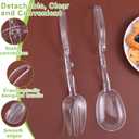 Set of 12 Plastic Salad Scissor Tongs 11.5 Inches for Serving Reusable Food Tongs, Clear Utensils for Chef Cooking, Kitchen, Buffet, Party, Catering Supplies