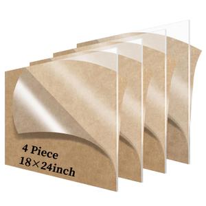 Lesnlok 4 Pack 18 x 24 Acrylic Sheets 1/8 Thick 3mm Clear Plexiglass Sheet,Use for Craft Projects,Signs,Sneeze Guard and More