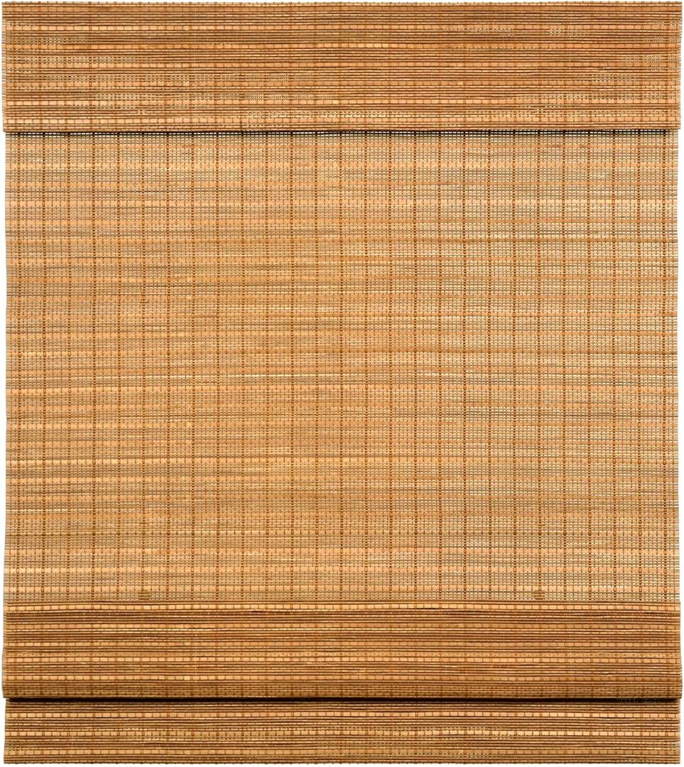 LazBlinds Cordless Bamboo Roman Shades, Light Filtering Window Treatment, Roll Up Bamboo Blinds for Windows, 23'' W x 60'' H