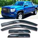 Rain Guards Window Visors Side Wind Deflectors for Chevy Silverado/GMC Sierra 1500 2500HD 3500HD Double/Extended Cab 2014-2018, Vent Guard Shade Sun 94528 Black 4-Pieces Set