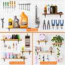 INCLY 6" Pegboard Shelf Hooks, 8 Pack Black Pegboard Shelf Brackets Hooks, 1/4 Inch Peg Board Organizer Accessories Display and Storage Rack for Garage Workbench Craft Room Office