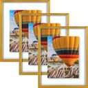 Golden State Art, 8x10 Floating Picture Frame Aluminum, Tempered Clear Glass Displays Any Size Photo Up to 8 x 10, for Home or Gallery Decoration (Bronze, 3 Pack)
