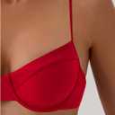 SweatyRocks Women's 2 Piece Bikini Set Spaghetti Strap High Cut Push Up Underwire Swimsuit (Red, Large)