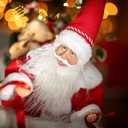 Animated Santa Sleigh & Reindeer Plastic Decoration – 38" x 10" x 16" (1 Set) - Festive Light-Up Holiday Display for Christmas, Parties & Winter Celebrations