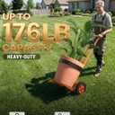 Plant Caddy with Wheels, USA Original Patent, 176 lbs Plant Dolly Cart, Foldable Plant Mover Cart with Adjustable Grabbing Arm and Strap for Large Plant Pots, Indoor & Outdoor Use, Orange