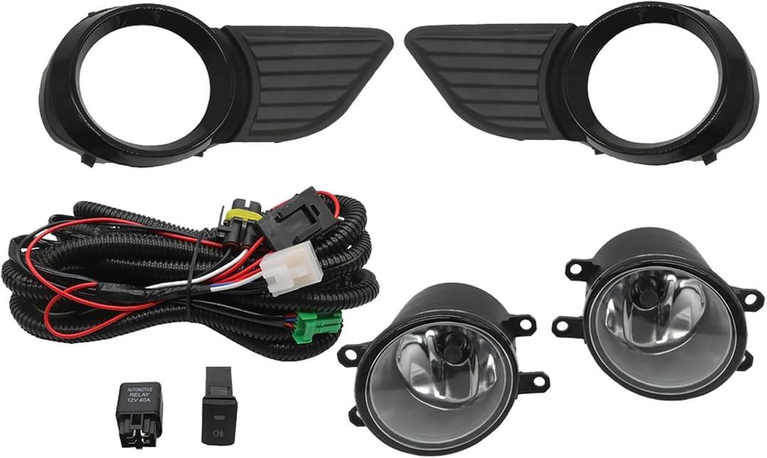 Fog Lights Compatible with Sienna 2011-2017 Left & Right Side Lamp with Covers + Switch + Wiring Kit Replace 8121008020 8122008020 Not Fit SE/SE Premium Models