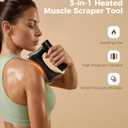 Heated Muscle Scraper, 3 Adjustable Intensity Modes with LED Display, 38-46 Warm Therapy & Vibration, Full Body Use Ergonomic Design, Rechargeable Wireless (Black)