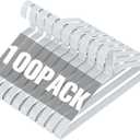 SPECILITE Wire Metal Clothes Hangers Bulk 100 Pack for Standard Size Suits, Coats, Shirts, Pants, Skirts, Space Saving, Non Slip,16 Inch 12 Gauge Ultra Thin, White