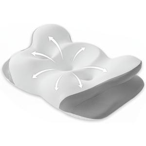 Cervical Neck Pillow for Sleeping, Dual-Height Contour Pillow for Neck Pain Relief, Butterfly Ergonomic Memory Foam Neck Support Pillow with Cooling Breathable Cover for Side Sleepersr, Queen White