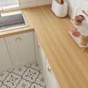 VEELIKE Natural Beech Wood Contact Paper for Countertops Waterproof Peel and Stick Thick Wood Wallpaper 24''x118'' Removable Self Adhesive Wood Grain Contact Paper for Cabinets Desk Furniture Counter