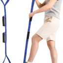 42 Inch Long Leg Lifter Strap, Leg Straps with 3 Soft Hand Grips & Soft Foot Pad, Leg Lifter After Hip Replacement, Leg Lifters Getting Legs in and Out of Bed, Wheelchair, Car (42 Blue)