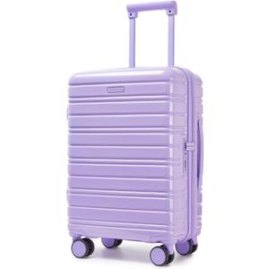LARVENDER Carry On Luggage 22x14x9 Airline Approved, 20 Inch Expandable PC+ABS Hardside Suitcase Carry On Luggage with Spinner Wheels TSA Lock for Women Men (Lavender)
