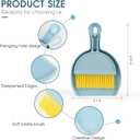 4 x Shaloxar Small Broom and Dustpan Set,mini Compact Portable, for Home, Sofas, Kitchen countertops, Storage Shelves, Office desks, bathrooms, and pet Areas (Blue)