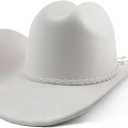 Pro Celia Big Wide Brim Cowboy Hat for Women Men Felt Western Cowgirl Hats