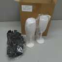 Zopeal 60 Pcs Plastic Champagne Flute Glasses 6 oz and Bow Set 10 Pack Acrylic Wedding Toasting Goblet with 50 Pcs 3.5" Bow Reusable Wine Cup for Bachelorette Bridal (White/Black)