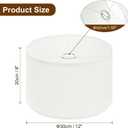PATIKIL Drum Lamp Shades for Table Lamps 12"x12"x8" Linen Lampshade Set of 2 Easy Assembly Lamp Shade with E27 to E26/E14 Adapters for Floor Lamps Bedside Lamps, White (1.65" Spider)