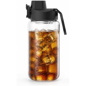 2 x Neodaco 20 oz Sports Water Bottle with Handle, Borosilicate Glass