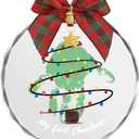 3 x Stylor Baby's First Christmas Ornament 2025 - DIY Crystal Glass Handprint Keepsake, for Newborn Boy or Girl, My 1st Xmas Tree Hanging Decoration (Handprint Tree)