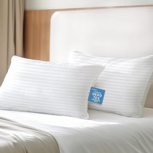 Hypoallergenic Soft Down Alternative Filling with Cotton Shell Hotel Quality Pillows, Breathable, Ideal for Side, Back and Stomach Sleeper, Oeko-TEX Certified Queen Size Set of 2