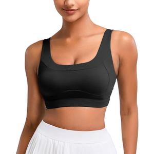 Vorcy High Impact Sports Bras for Women Running Bra Workout Bra U Back Sports Bra Scoop Neck Padded (Small, Black)