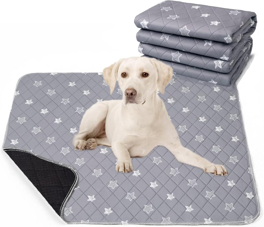 Lepark Washable Pee Pad for Dogs of 2Pack Reusable Puppy Non-Slip Pet Training PadsGrey,36x41 (Gray)