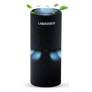 Lab Charge Small Ionic Air Purifier for Home & Bedroom – Silent HEPA Filter – Covers 250 Sq Ft - Free Cleaner for Pets, Hair, Smoke, Dust, Odors & Dander – Compact & Black Design - Pack of1