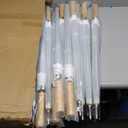 24 Pcs Wedding Umbrellas Bulk, 41 Inch Wedding Stick Umbrellas with Wooden Handle Large Canopy Windproof Rain for Bride Groom Bridal Shower Party Decor (Clear)