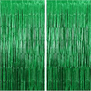 KatchOn, Green Streamers - 3.2x8 Ft, Pack of 2 | Green Backdrop for Dinosaur Birthday Decoration | Door Streamers for Jungle, Safari Party, Cinco De Mayo Decorations | Graduation Decorations 2026