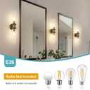 2 Light Bathroom Vanity Light Brushed Bronze, Bathroom Light Fixtures Side Mirror,Hallway Vanity Lights Fixtures, Modern Wall Lamp for Bedroom with Glass Shade