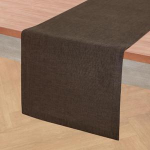 Solino Home Linen Table Runner 72 Inches Long - Athena, 100% Pure Linen Chambray Brown Dining Table Runner 14 x 72 Inch for Winter - Handcrafted and Machine Washable